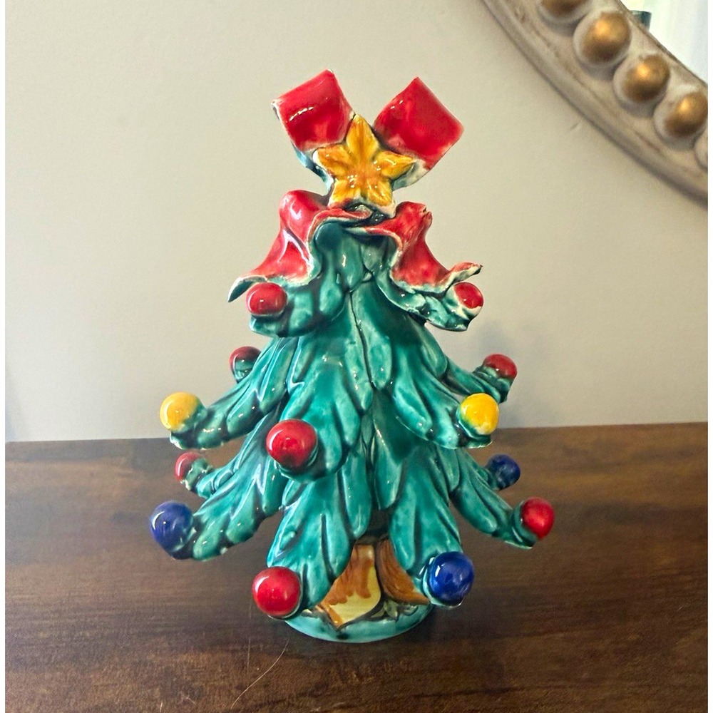 Cucuzza Caltagirone Italy Hand Painted Majolica Ceramic Christmas Tree